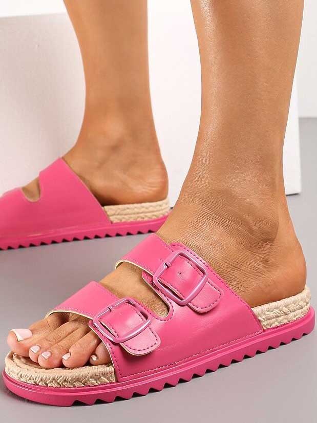 Tia - Sandaler med spænder og sål i flettet look